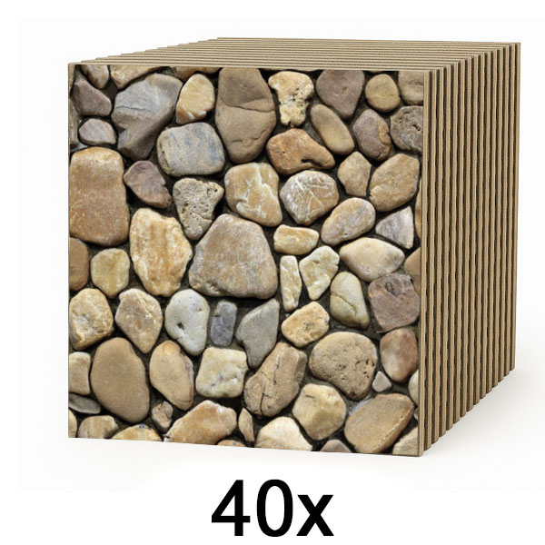 4x 3D kőhatású falburkoló csempék – lehúzható és felragasztható | STONEBLOCKS